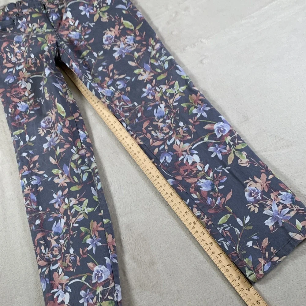 Gloria Vanderbilt Pants‎ Womens 4 Gray Floral Amanda Straight Leg Stretch Cotton - Picture 7 of 14